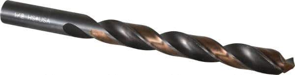 Michigan Drill - 1/2" 118° High Speed Steel Jobber Drill - Oxide/Gold Finish, Right Hand Cut, Spiral Flute, Straight Shank, 6" OAL, Split Point - Exact Tool & Supply