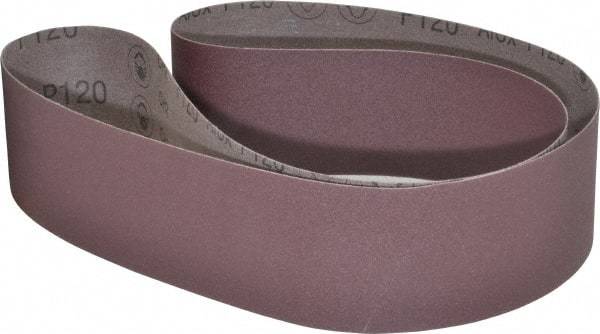 3M - 3" Wide x 60" OAL, 120 Grit, Aluminum Oxide Abrasive Belt - Aluminum Oxide, Fine, Coated, X Weighted Cloth Backing, Series 241D - Exact Tool & Supply