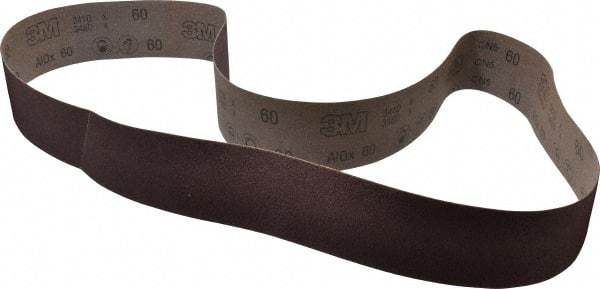 3M - 3" Wide x 72" OAL, 60 Grit, Aluminum Oxide Abrasive Belt - Aluminum Oxide, Medium, Coated, X Weighted Cloth Backing, Series 341D - Exact Tool & Supply