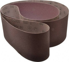 3M - 6" Wide x 108" OAL, 80 Grit, Aluminum Oxide Abrasive Belt - Aluminum Oxide, Medium, Coated, X Weighted Cloth Backing, Series 341D - Exact Tool & Supply