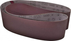 3M - 6" Wide x 89" OAL, 120 Grit, Aluminum Oxide Abrasive Belt - Aluminum Oxide, Fine, Coated, X Weighted Cloth Backing, Series 240D - Exact Tool & Supply