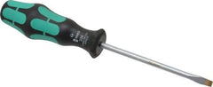 Wera - 198mm OAL Standard Slotted Screwdriver - Round Shank, Ergonomic Handle - Exact Tool & Supply