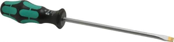 Wera - 287mm OAL Standard Slotted Screwdriver - Round Shank, Ergonomic Handle - Exact Tool & Supply