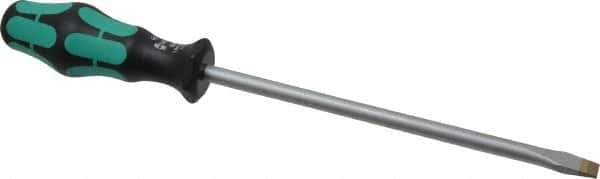 Wera - 312mm OAL Standard Slotted Screwdriver - Round Shank, Ergonomic Handle - Exact Tool & Supply