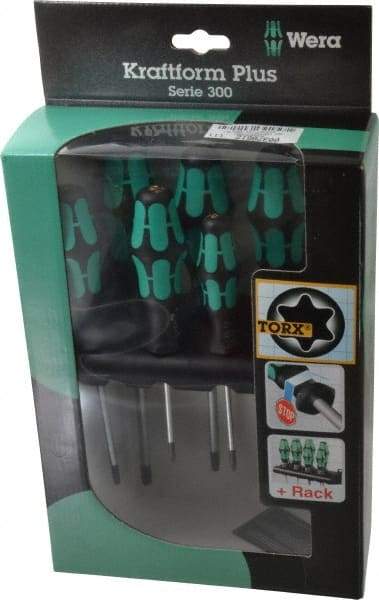 Wera - 6 Piece T10 to T40 Micro Handle Torx Driver Set - T10, T15, T20, T25, T30, T40 - Exact Tool & Supply