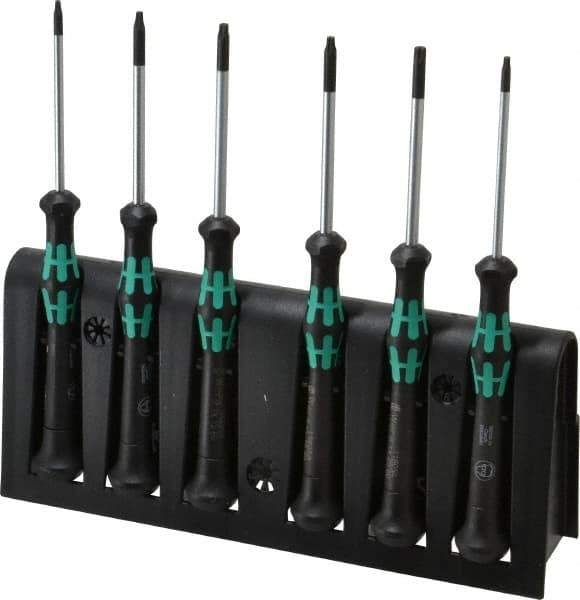 Wera - 6 Piece T7 to T20 Micro Handle Torx Driver Set - T7, T8, T9, T10, T15, T20 - Exact Tool & Supply