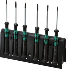 Wera - 6 Piece T7 to T20 Micro Handle Torx Driver Set - T7, T8, T9, T10, T15, T20 - Exact Tool & Supply
