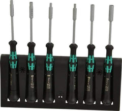 Wera - 6 Piece 2 to 5mm Electronic Nutdriver Set - Standard Shaft, Ergonomic Handle - Exact Tool & Supply