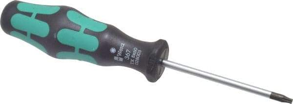 Wera - T8 Torx Driver - 2-3/8" Blade Length, 5-1/2" OAL, Ergonomic Handle - Exact Tool & Supply