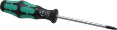 Wera - T10 Torx Driver - 3-3/16" Blade Length, 6-1/4" OAL, Ergonomic Handle - Exact Tool & Supply