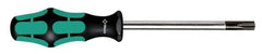Wera - T40 Torx Driver - 5" Blade Length, 9-5/8" OAL, Ergonomic Handle - Exact Tool & Supply