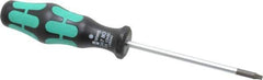 Wera - T10 Torx Driver - 3-3/16" Blade Length, 6-1/4" OAL, Ergonomic Handle - Exact Tool & Supply