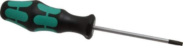 Wera - T25 Torx Driver - 4" Blade Length, 8-3/16" OAL, Ergonomic Handle - Exact Tool & Supply