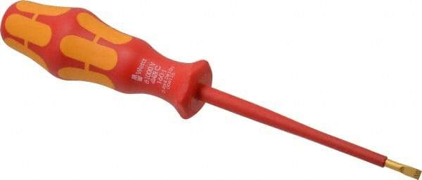 Wera - 198mm OAL Standard Slotted Screwdriver - Round Shank, Ergonomic Handle - Exact Tool & Supply