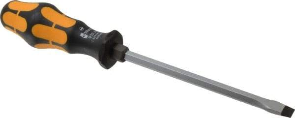 Wera - 262mm OAL Standard Slotted Screwdriver - Hexagon Shank, Ergonomic Handle - Exact Tool & Supply