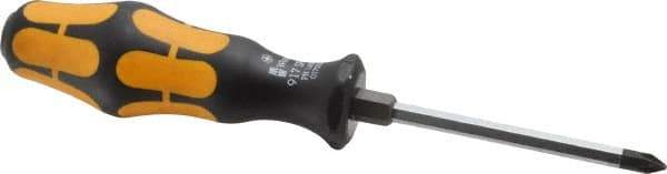 Wera - #1, 6-1/2" OAL, Demolition Phillips Screwdriver - 3-1/8" Blade Length, Hexagon Shank, Ergonomic Handle - Exact Tool & Supply