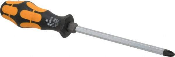 Wera - #3, 10-1/4" OAL, Demolition Phillips Screwdriver - 6" Blade Length, Hexagon Shank, Ergonomic Handle - Exact Tool & Supply