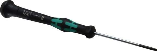 Wera - Electronic/Electrostatic Slotted Screwdriver - 60mm Blade Length, Round Shank, Ergonomic Handle - Exact Tool & Supply