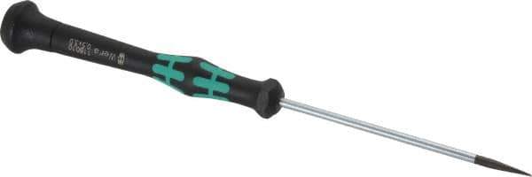Wera - Electronic/Electrostatic Slotted Screwdriver - 80mm Blade Length, Round Shank, Ergonomic Handle - Exact Tool & Supply