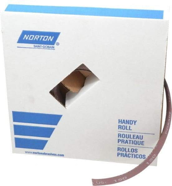 Norton - 1" x 50 Yd 150 Grit Aluminum Oxide Cloth Roll - Very Fine Grade, J Weighted Backing - Exact Tool & Supply