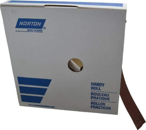Norton - 1" x 50 Yd 240 Grit Aluminum Oxide Cloth Roll - Very Fine Grade, J Weighted Backing - Exact Tool & Supply