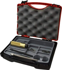 Shaviv - 12 Piece High Speed Steel Blade Hand Deburring Tool Set - B, U Blade Holder, B10, B11, B20, B30;BUS1, BUS2, BUS31, BUS4;E500C Blades, For Flat Surface, Hole Edge, Hole Inner Surface, Straight Edge - Exact Tool & Supply
