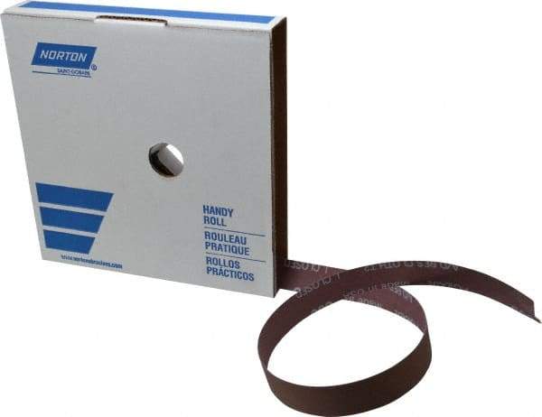 Norton - 1" x 50 Yd 600 Grit Aluminum Oxide Cloth Roll - Extra Fine Grade, J Weighted Backing - Exact Tool & Supply