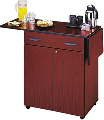Safco - 150 Lb Capacity, 56-1/4" Wide x 20-1/2" Long x 38-3/4" High Mobile Cart - 2 Door, 1 Drawer, 1 Shelf, Particleboard, 4 Swivel Casters - Exact Tool & Supply