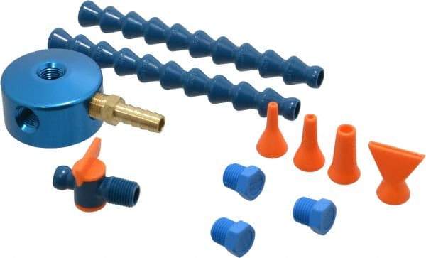 Loc-Line - 1/4" Hose Inside Diam, 1/4 NPT, Coolant Hose Magnetic Base - For Use with Loc-Line Modular Hose System and Shields, 12 Pieces - Exact Tool & Supply