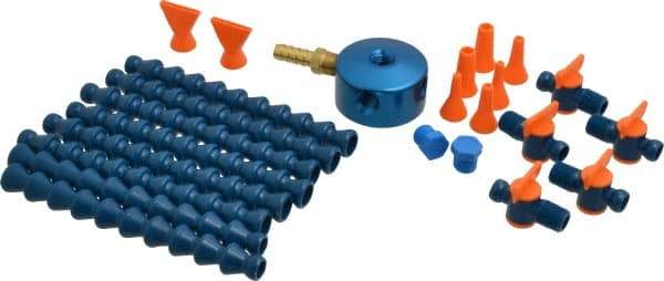 Loc-Line - 1/4" Hose Inside Diam, 1/4 NPT, Coolant Hose Magnetic Base - For Use with Loc-Line Modular Hose System and Shields, 26 Pieces - Exact Tool & Supply