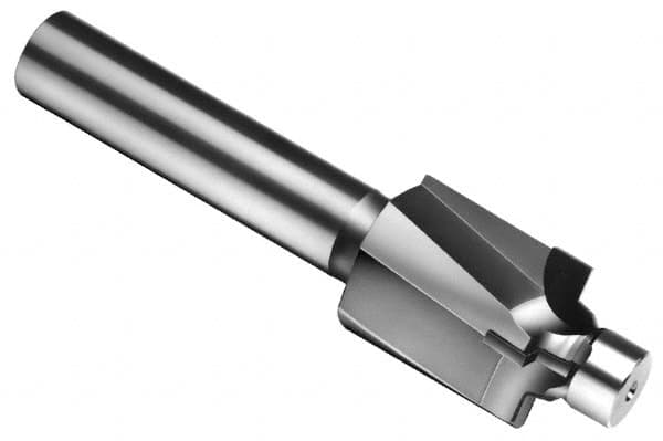 Made in USA - 7/8-14" Port, 1.364" Spotface Diam, 5/8" Tube Outside Diam, Plain Pilot, Straight Shank, Carbide Tipped Porting Tool - Exact Tool & Supply