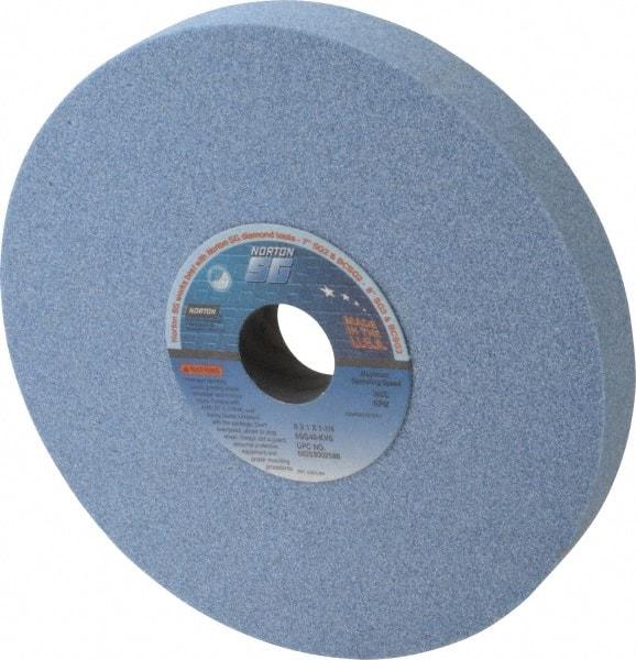 Norton - 8" Diam x 1-1/4" Hole x 1" Thick, K Hardness, 46 Grit Surface Grinding Wheel - Ceramic, Type 1, Coarse Grade, 3,600 Max RPM, Vitrified Bond, No Recess - Exact Tool & Supply