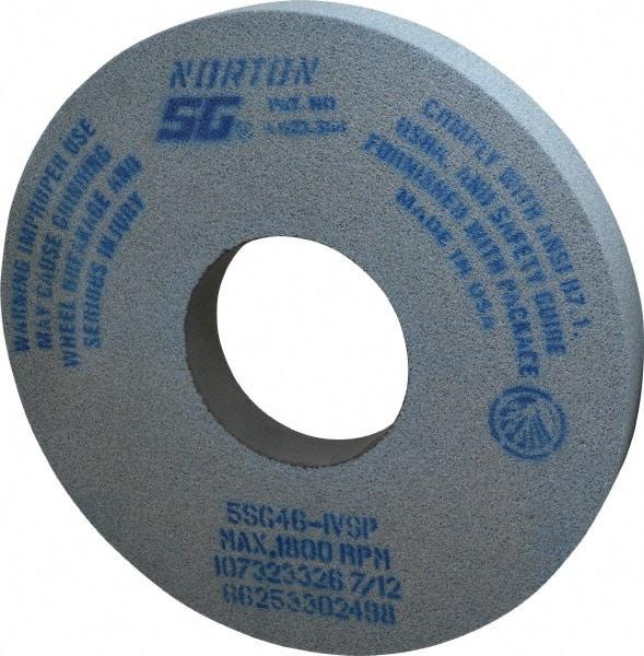 Norton - 14" Diam x 5" Hole x 1-1/2" Thick, I Hardness, 46 Grit Surface Grinding Wheel - Ceramic, Type 1, Coarse Grade, 1,800 Max RPM, Vitrified Bond, No Recess - Exact Tool & Supply