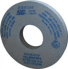 Norton - 14" Diam x 5" Hole x 1-1/2" Thick, I Hardness, 46 Grit Surface Grinding Wheel - Ceramic, Type 1, Coarse Grade, 1,800 Max RPM, Vitrified Bond, No Recess - Exact Tool & Supply