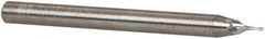 RobbJack - 0.058", 0.087" LOC, 1/8" Shank Diam, 1-1/2" OAL, 2 Flute, Solid Carbide Square End Mill - Single End, Uncoated, Spiral Flute, 30° Helix, Centercutting, Right Hand Cut, Right Hand Flute, Series SS-2 - Exact Tool & Supply