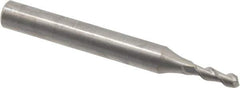 SGS - 3mm, 8mm LOC, 6mm Shank Diam, 52mm OAL, 2 Flute, Solid Carbide Square End Mill - Single End, Uncoated, Spiral Flute, 45° Helix, Centercutting, Right Hand Cut, Right Hand Flute, Series 44 - Exact Tool & Supply