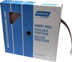 Norton - 1-1/2" x 50 Yd 50 Grit Aluminum Oxide Cloth Roll - Coarse Grade, J Weighted Backing - Exact Tool & Supply
