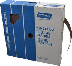 Norton - 1-1/2" x 50 Yd 80 Grit Aluminum Oxide Cloth Roll - Medium Grade, J Weighted Backing - Exact Tool & Supply
