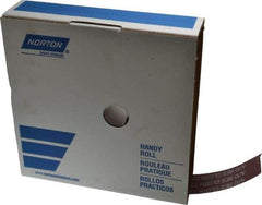 Norton - 1-1/2" x 50 Yd 220 Grit Aluminum Oxide Cloth Roll - Very Fine Grade, J Weighted Backing - Exact Tool & Supply