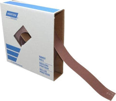 Norton - 1-1/2" x 50 Yd 240 Grit Aluminum Oxide Cloth Roll - Very Fine Grade, J Weighted Backing - Exact Tool & Supply