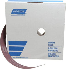 Norton - 1-1/2" x 50 Yd 400 Grit Aluminum Oxide Cloth Roll - Extra Fine Grade, J Weighted Backing - Exact Tool & Supply