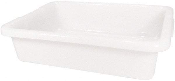 Rubbermaid - 4.6 Gal, White Polyethylene Tote Container - Nesting, 20" Long x 15" Wide x 5" High - Exact Tool & Supply
