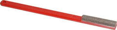 3M - 1-3/4" OAL Very Fine Half Round Sharpener Diamond File - 1/2" Wide, 1-3/4 LOC, Red - Exact Tool & Supply