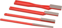 3M - 4 Piece Diamond Pattern File Set - 1-1/2" File Length, Set Includes Half Round - Exact Tool & Supply