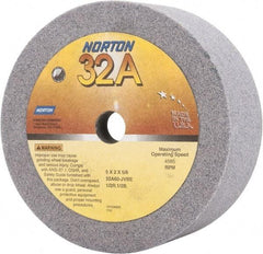 Norton - 5" Diam, 5/8" Hole Size, 2" Overall Thickness, 60 Grit, Type 6 Tool & Cutter Grinding Wheel - Medium Grade, Aluminum Oxide, J Hardness, Vitrified Bond, 4,585 RPM - Exact Tool & Supply