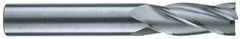 RobbJack - 9/16", 1-1/4" LOC, 9/16" Shank Diam, 3-1/2" OAL, 4 Flute, Solid Carbide Square End Mill - Single End, Uncoated, Spiral Flute, 30° Helix, Centercutting, Right Hand Cut, Right Hand Flute, Series C1-401 - Exact Tool & Supply