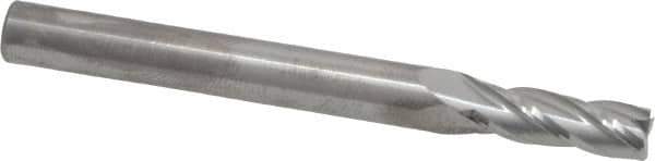 RobbJack - 7/32", 5/8" LOC, 1/4" Shank Diam, 2-1/2" OAL, 4 Flute, Solid Carbide Square End Mill - Single End, Uncoated, Spiral Flute, 30° Helix, Centercutting, Right Hand Cut, Right Hand Flute, Series C1-401 - Exact Tool & Supply
