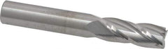 RobbJack - 3/8", 7/8" LOC, 3/8" Shank Diam, 2-1/2" OAL, 4 Flute, Solid Carbide Square End Mill - Single End, Uncoated, Spiral Flute, 30° Helix, Centercutting, Right Hand Cut, Right Hand Flute, Series C1-401 - Exact Tool & Supply