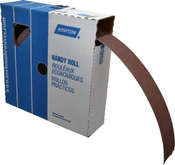 Norton - 2" x 50 Yd 320 Grit Aluminum Oxide Cloth Roll - Extra Fine Grade, J Weighted Backing - Exact Tool & Supply
