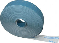 Value Collection - 1-1/2" x 50 Yd 240 Grit Aluminum Oxide Cloth Roll - Very Fine Grade, J Weighted Backing - Exact Tool & Supply